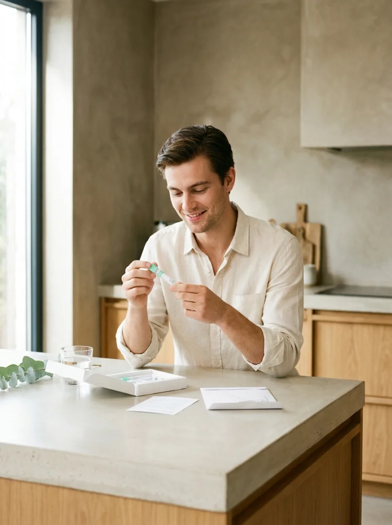 Woman taking hair and skin supplements
